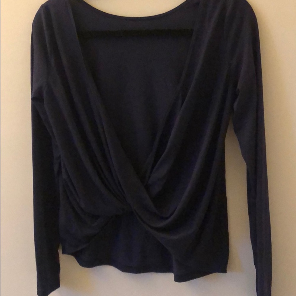 Open back navy blue active top